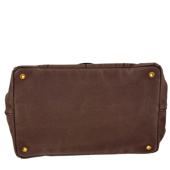 PRADA Canapa Brown Canvas Fabric Removable Crossbody Strap Tote Authentic Japan - Picture 6 of 16